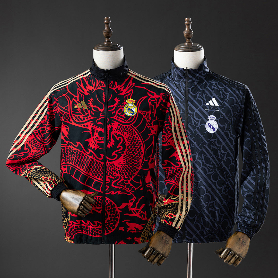 Cortavientos Reversible Real Madrid Rojo - Heiss Adultos