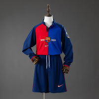 Camiseta + Short FC Barcelona 100th Aniversario Retro Manga Larga Niños