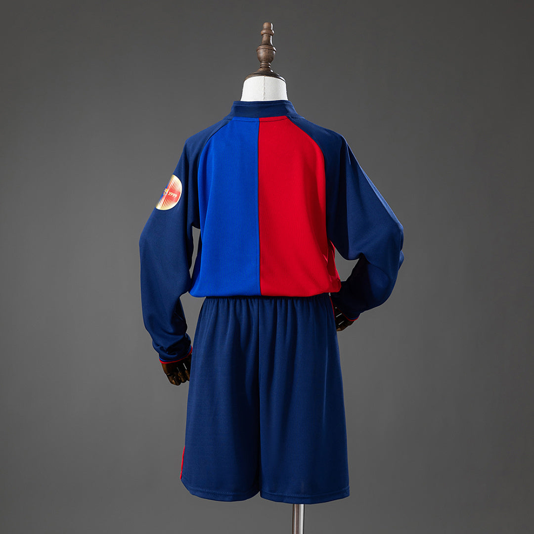 Camiseta + Short FC Barcelona 100th Aniversario Retro Manga Larga Niños