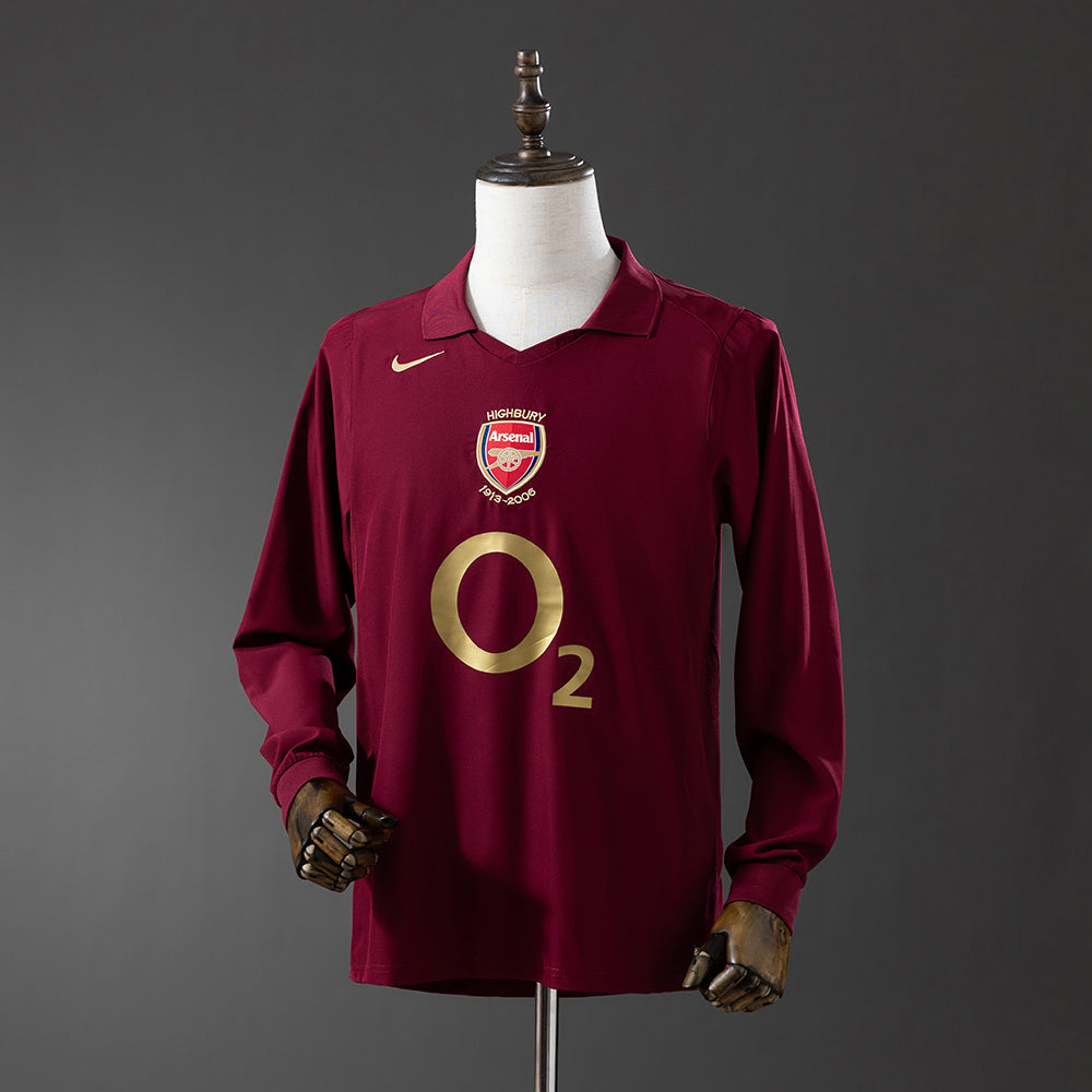Camiseta Arsenal Local Manga Larga 05/06 Adultos