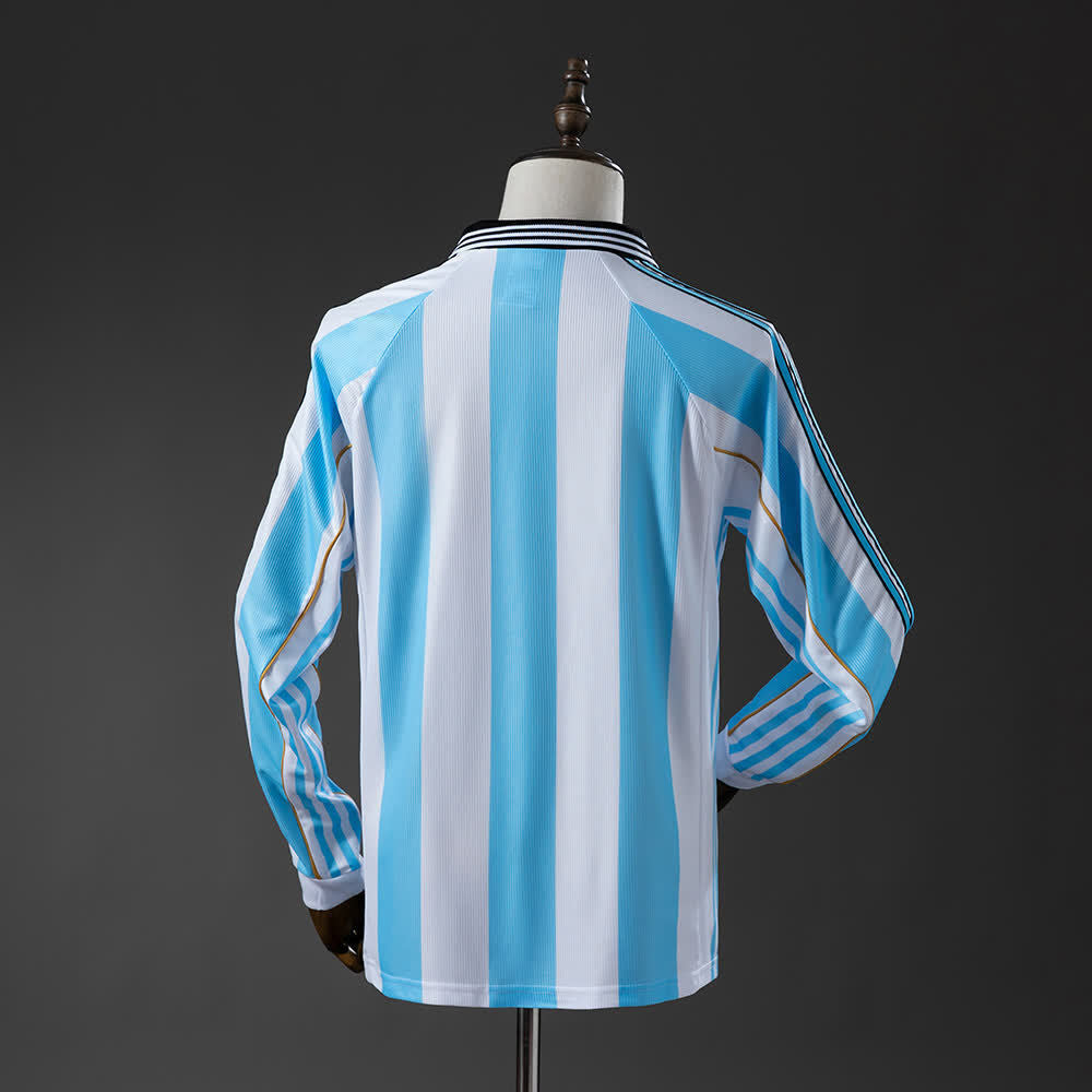 Camiseta Argentina Local Manga Larga 1998 Adultos
