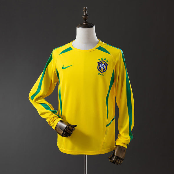 Camiseta Brasil Local Manga Larga 2002 Adultos