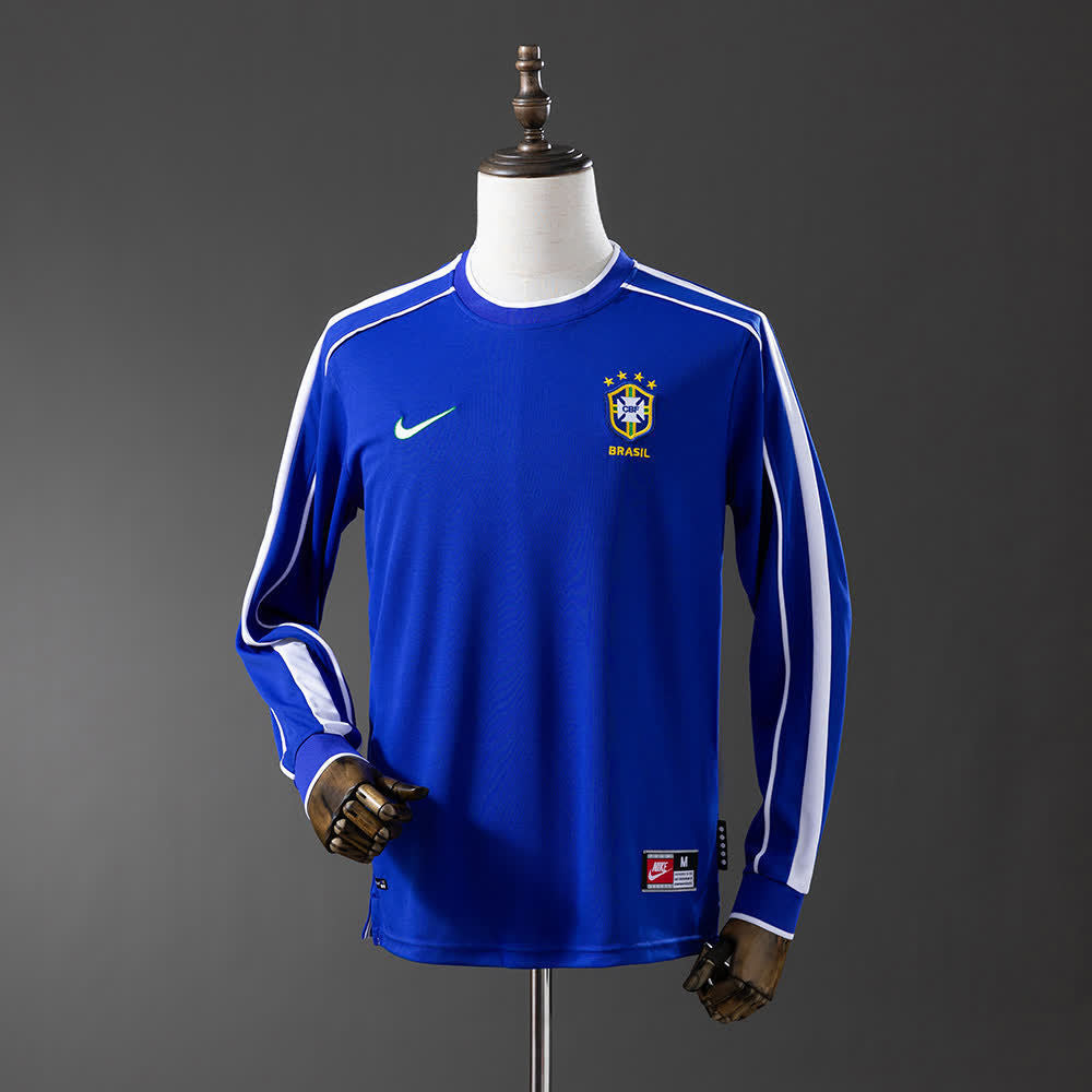 Camiseta Brasil Visitante Manga Larga 1998 Adultos