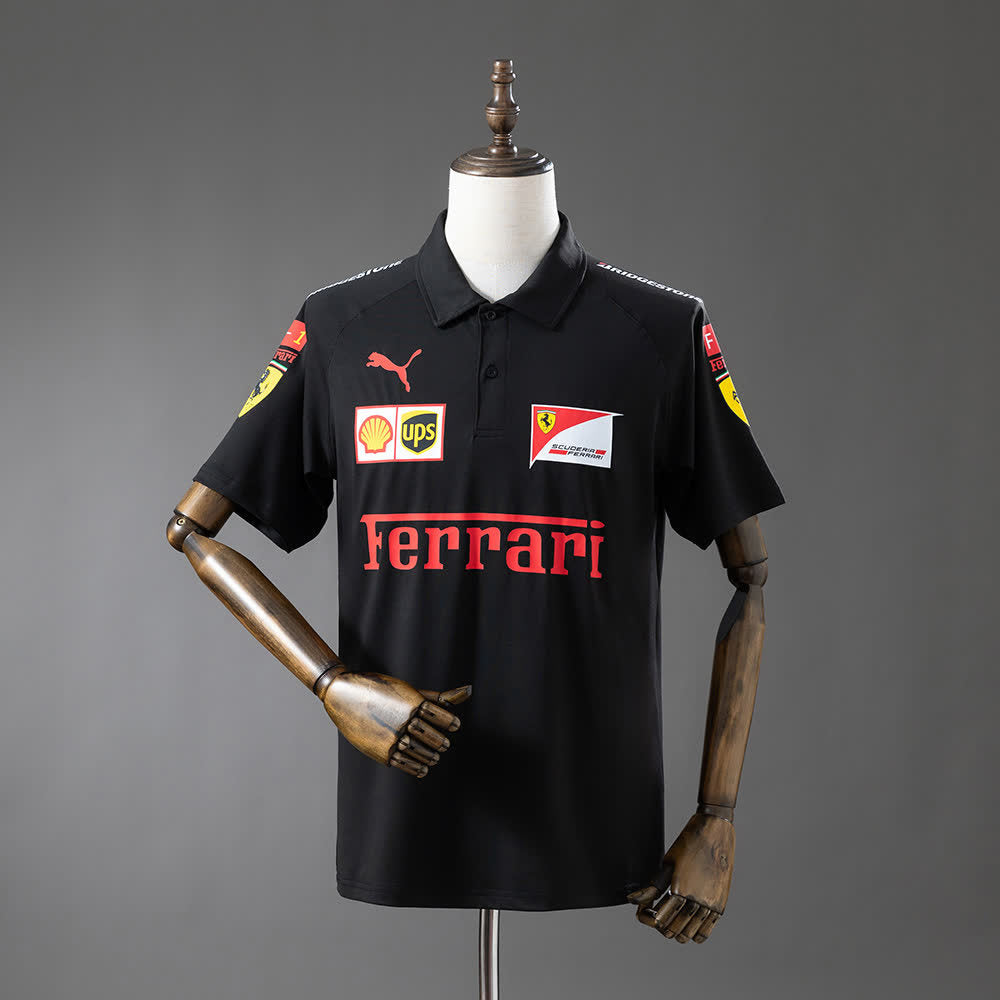 Polo Scuderia Ferrari F1 Negro 2025 Adultos