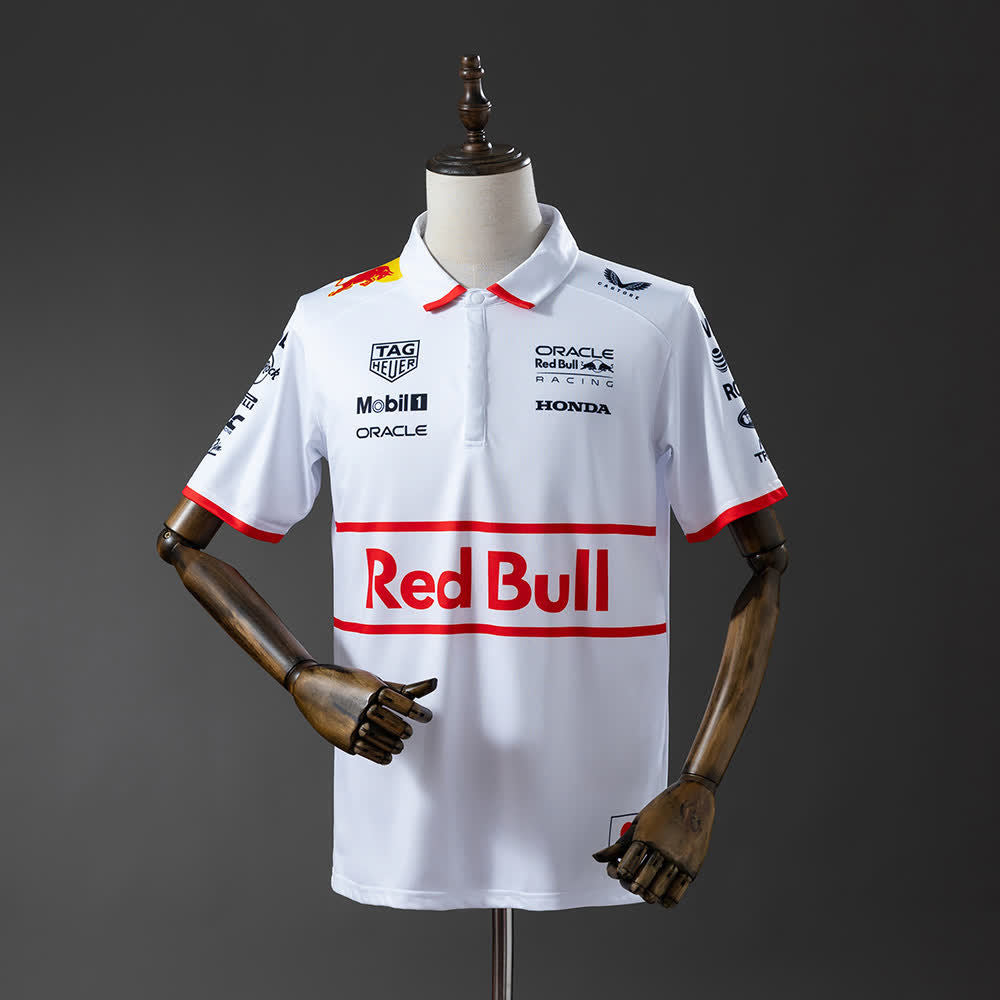 Polo Oracle Red Bull Racing F1 Blanco 2025 Adultos