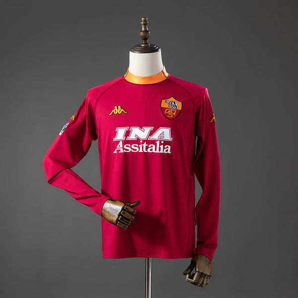 Camiseta Roma Local Manga Larga 00/01 Adultos
