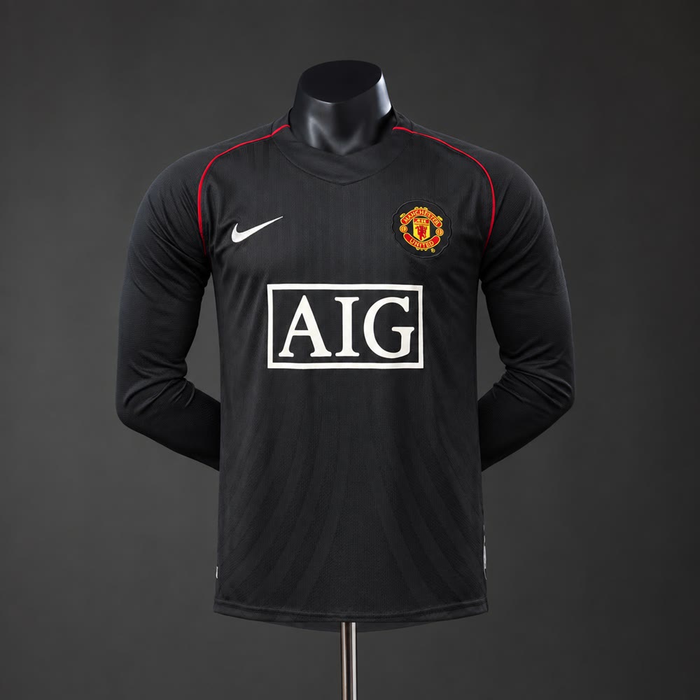 Camiseta Manchester United Visitante Manga Larga 07/08 Adultos